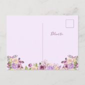 Jolies fleurs violettes | Faire-part de déplacemen (Dos)