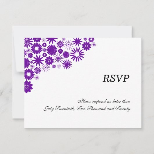 Jolies fleurs violettes foncées RSVP / Cartes de r (Devant)