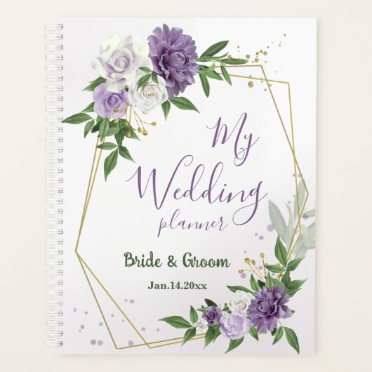 Jolies fleurs violettes verdure planner (Devant)