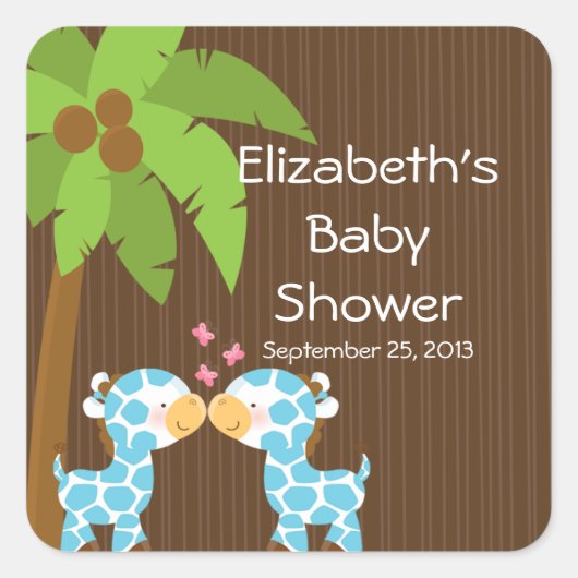 Jolies Giraffes Safari Stickers Baby shower multip (Devant)