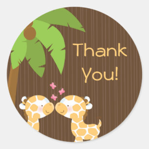Jolies Giraffes Safari Stickers Baby shower multip