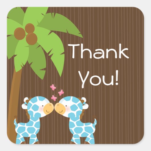 Jolies Giraffes Safari Stickers Baby shower multip (Devant)