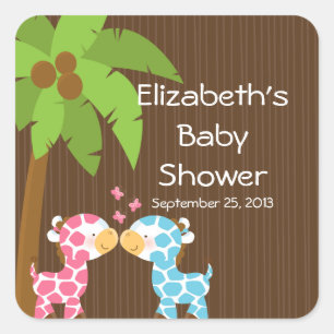 Jolies Giraffes Safari Stickers Baby shower multip