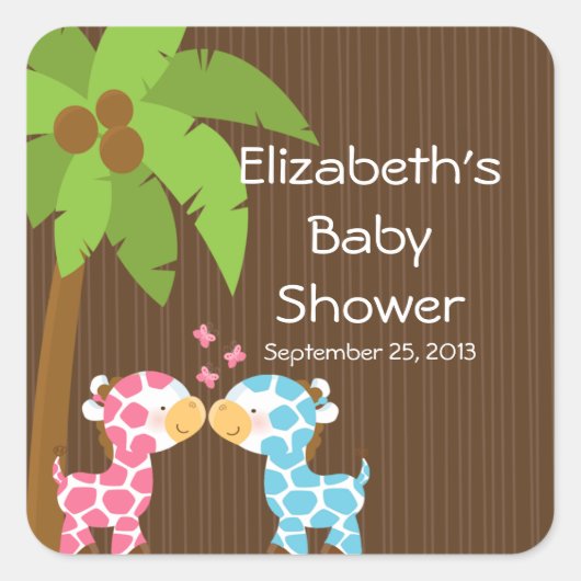 Jolies Giraffes Safari Stickers Baby shower multip (Devant)