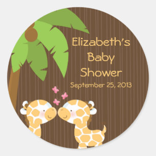 Jolies Giraffes Safari Stickers Baby shower multip