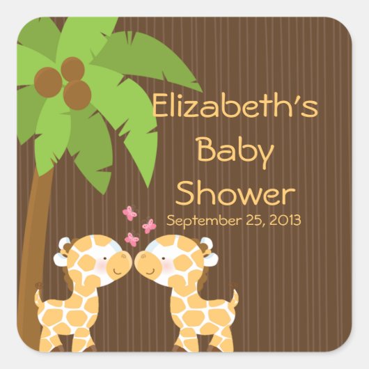 Jolies Giraffes Safari Stickers Baby shower multip (Devant)
