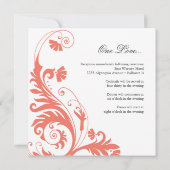 Jolies invitations au mariage de corail (Dos)