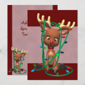 Jolies invitations de Noël Reindeer (Devant / Derrière)