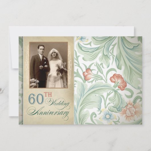 jolies invitations pour une photo de 60e anniversa (Devant)
