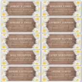 Jolies marguerites Rustic Wood Étiquette de adress (Devant)