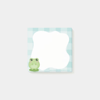 Jolies notes adhésives grenouille, post-it verts