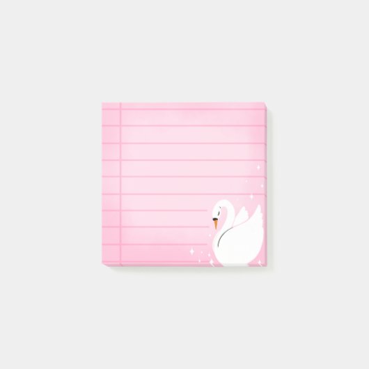 Jolies notes Post-It Cygne délicat (Devant)