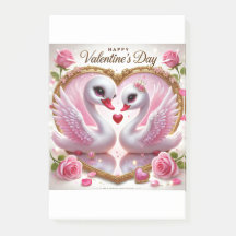 Jolies notes Post-It Rose en forme de cygne pour l