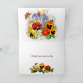 Jolies Pansies Obtenez Bonne Carte De Voeux (Intérieur)