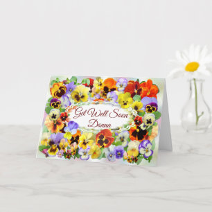 Jolies Pansies Obtenez Bonne Carte De Voeux