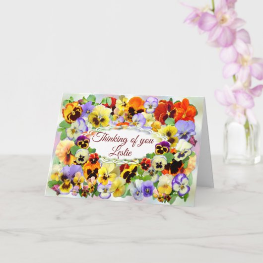 Jolies Pansies penser à votre carte (Orchidée)