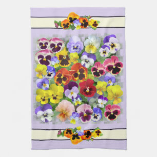 Jolies Pansies Serviette de cuisine