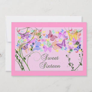 Jolies papillons, Sweet sixteen Invitation