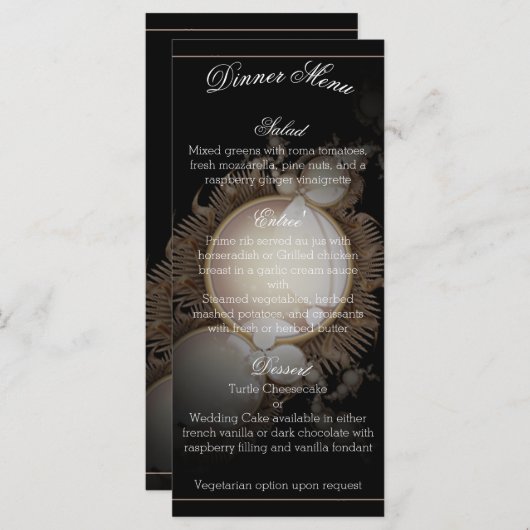 Jolies perles au menu noir (Devant / Derrière)