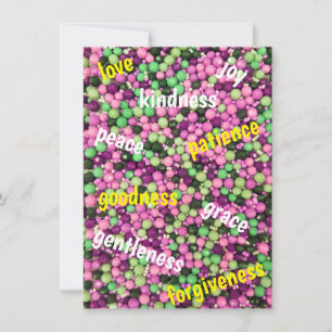 Jolies perles et carte de voeux de Vertu Flat