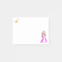 Jolies petites princesses et oiseaux post-it notes
