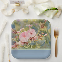 Jolies petites roses - Assiette en carton