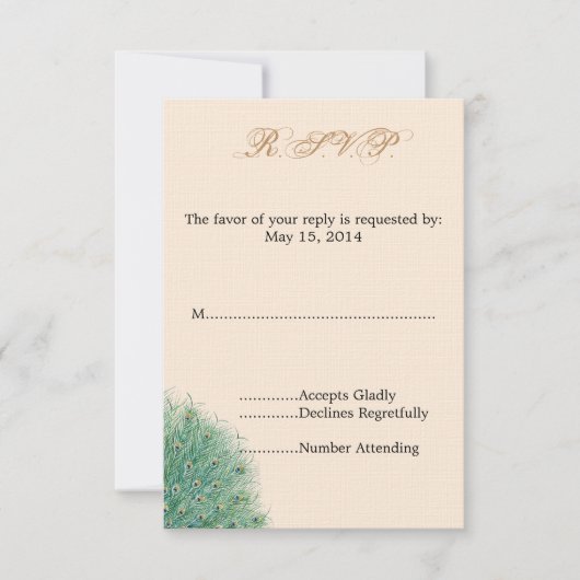 Jolies plumes de paon RSVP (Devant)