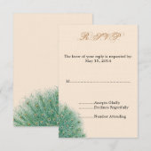 Jolies plumes de paon RSVP (Devant / Derrière)