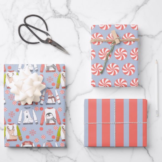 Jolies pulls de Noël Envelopper le papier ensemble (Recto)