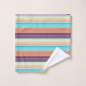 Jolies rayures bleues marron  (Gant de toilette)