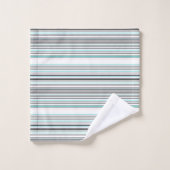 Jolies rayures grises aqua (Gant de toilette)
