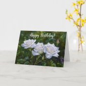 Jolies roses blanches carte d'anniversaire artisti (Fleur jaune)