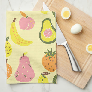 Jolies serviettes de cuisine aux fruits