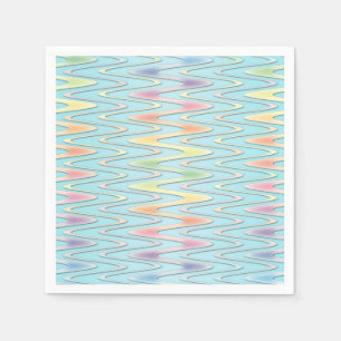 Jolies serviettes en papier arc-en-ciel pastel en