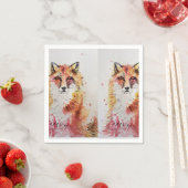 Jolies serviettes en papier renard rouge anniversa (En situation)