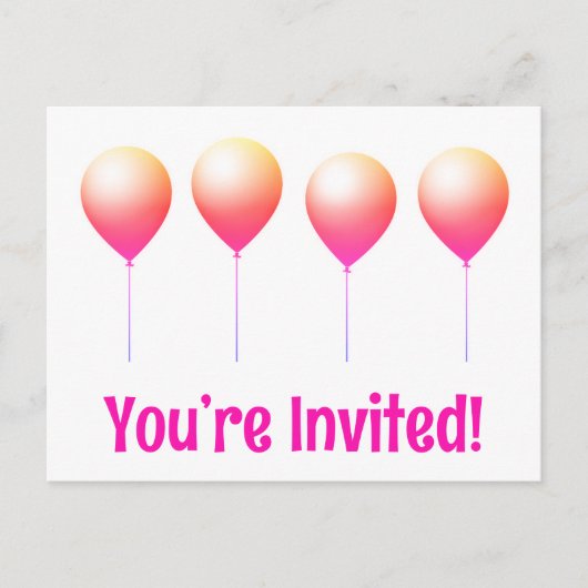 Jolies vous êtes invités cartes d'anniversaire (Devant)