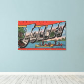 Joliet, Illinois - Large Letter Scenes Canvas Afdruk (Insitu (Houten vloer))
