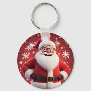 Jolige Kerstman Kerstvakantie Geschenk Sleutelhanger