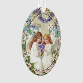 Jolis Anges Avec Croix Et Fleurs (devant)