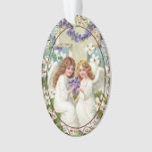 Jolis Anges Avec Croix Et Fleurs (devant)