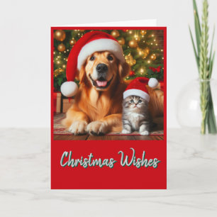 Jolis animaux de Noël Carte de vœux de fêtes