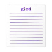 Jolis blocs-notes Glad avec des fleurs violettes (Devant)