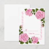 Jolis bouquets d'angle roses pour numéro de table (Devant / Derrière)
