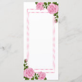 Jolis bouquets de coin roses Menu de mariage (Dos)