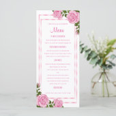 Jolis bouquets de coin roses Menu de mariage (Debout devant)