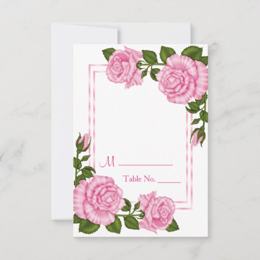 Jolis bouquets de coin roses pour numéro de table (Devant)