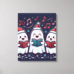 Jolis chanteurs fantômes d'Halloween sur toile