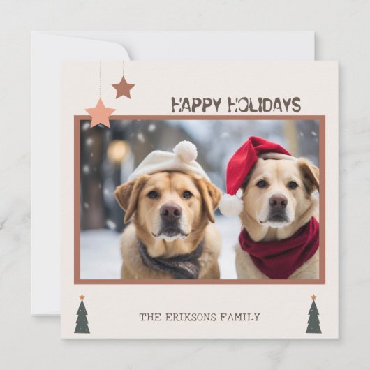 jolis chiens joyeux noël  Carte de vacances plate (Devant)