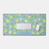 Jolis citrons aquarelle tapis de bureau sarcelle f (Clavier et souris)