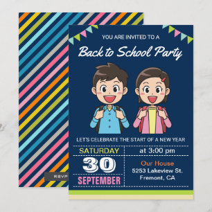 Jolis élèves Invitation à la fête de rentrée sco